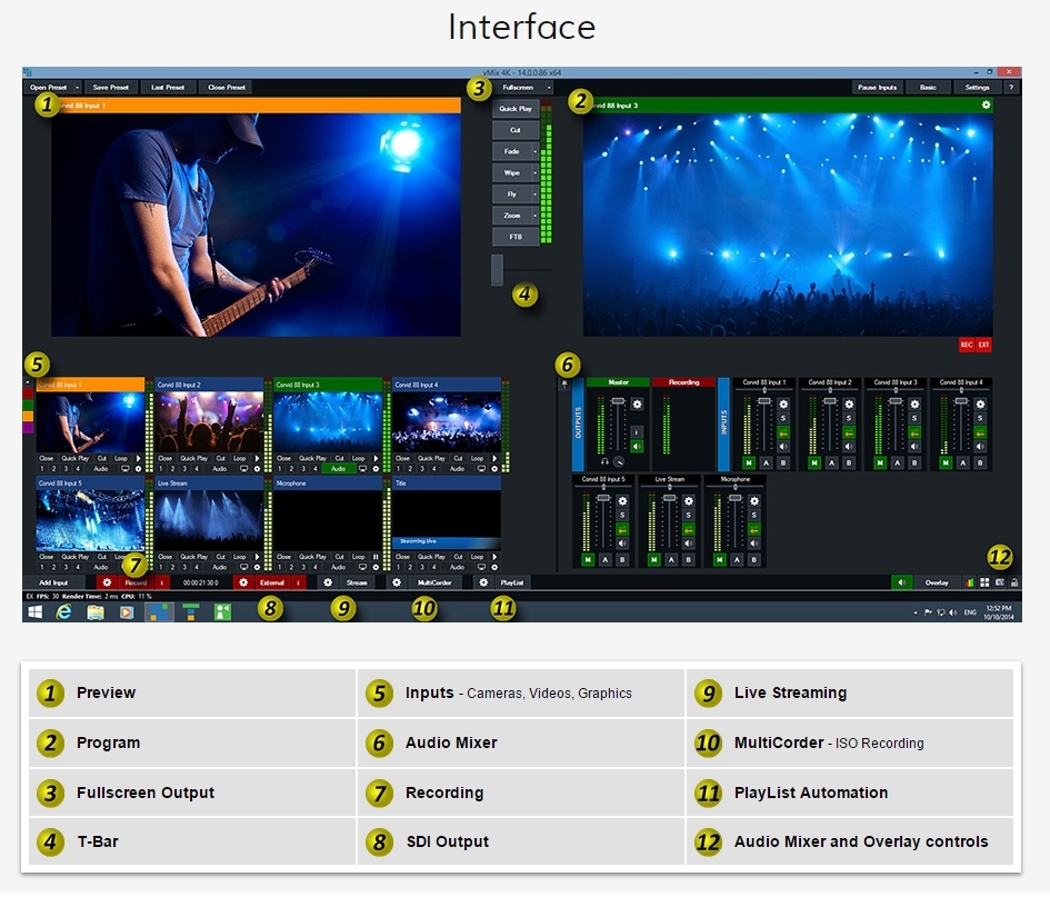 vMix 4K Interface